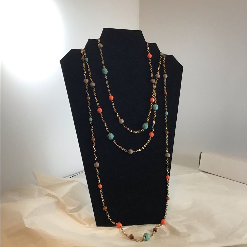 Colorful beads make up this necklace